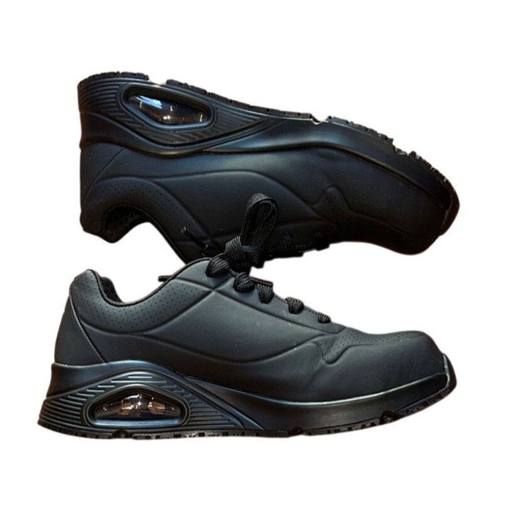 Skechers Womens‎ Slip Resistant Work Shoes Black Air Cooled Memory Foam 6.5 - Picture 4 of 11